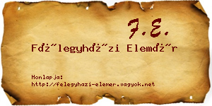 Félegyházi Elemér névjegykártya