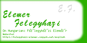 elemer felegyhazi business card